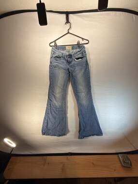 American Rag Super Flare Low Rise Faded Denim Jeans